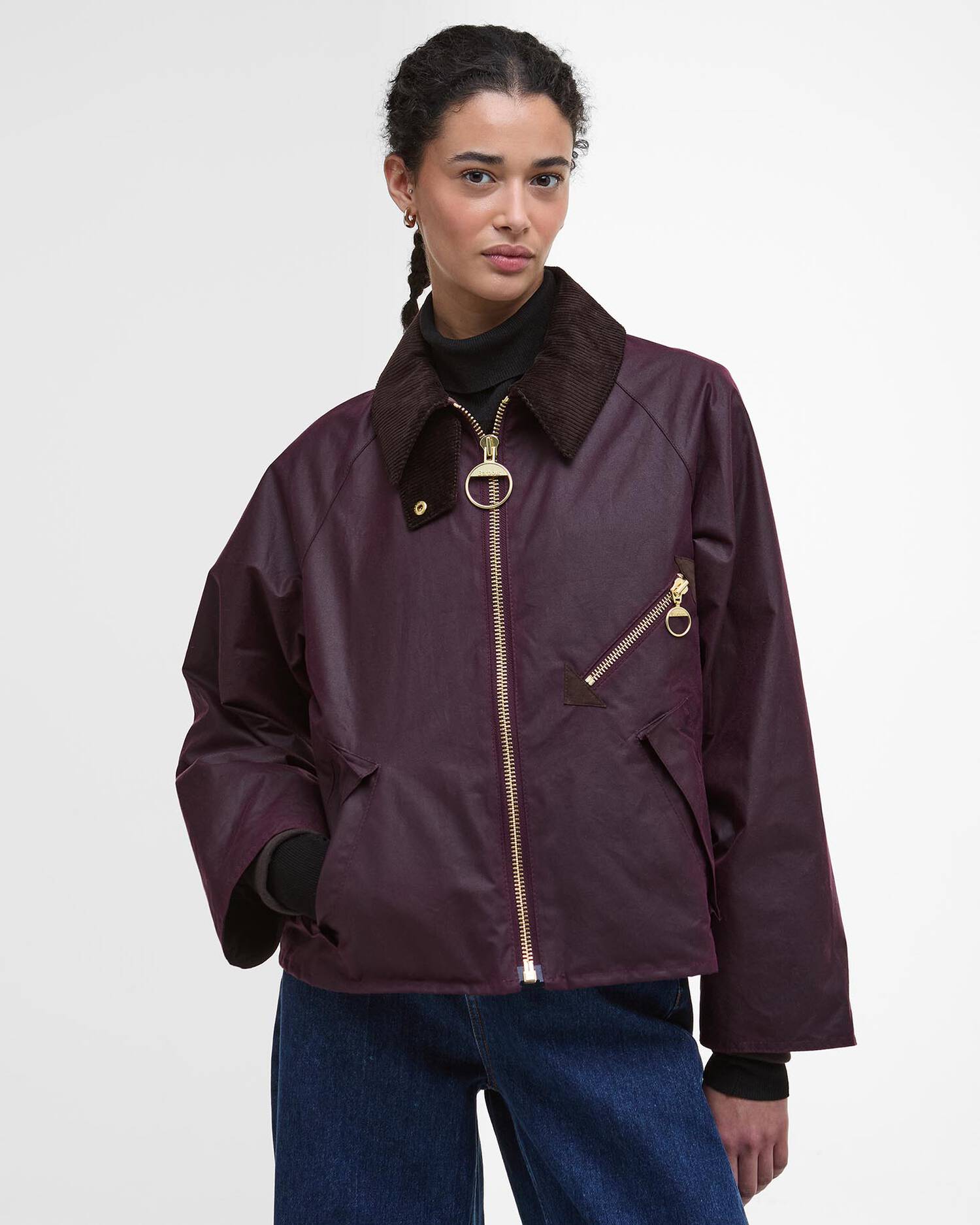 Barbour Arlene Wax Jacket Merlot/Muted Tartan
