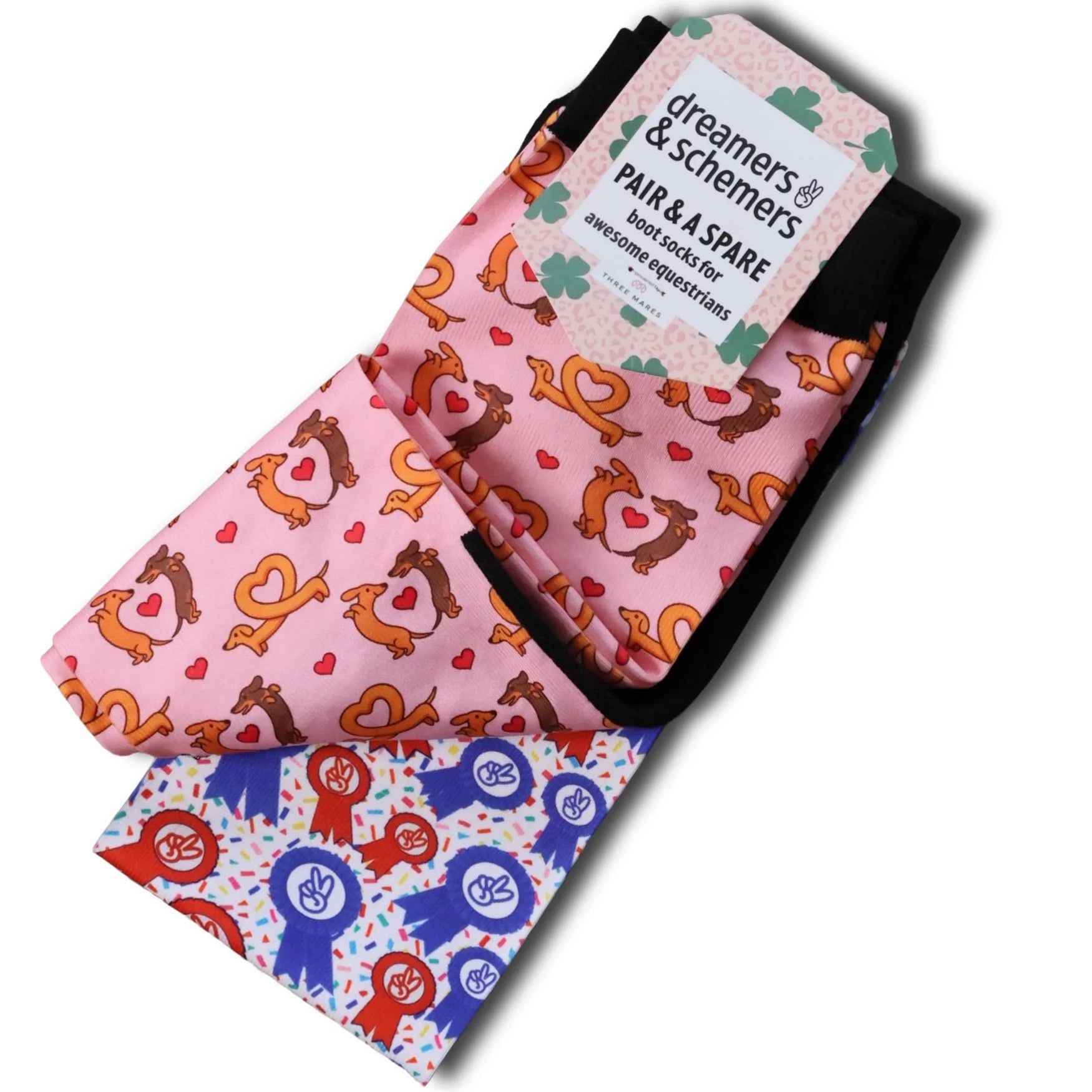 Dreamers & Schemers Pair & A Spare Boot Socks - Long Dogs