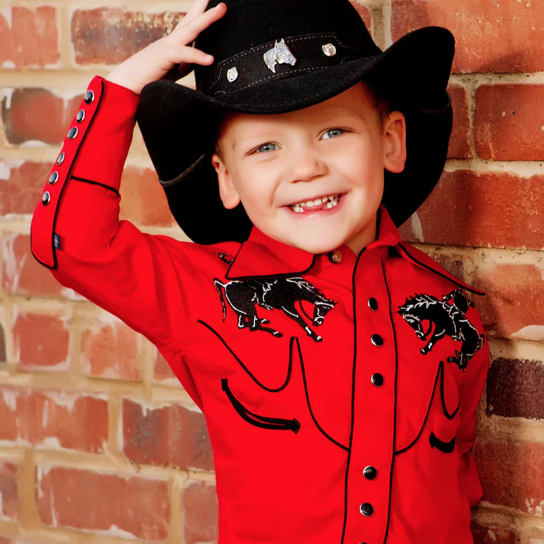 Rockmount Ranch Wear Kids Bronco Shirt Red