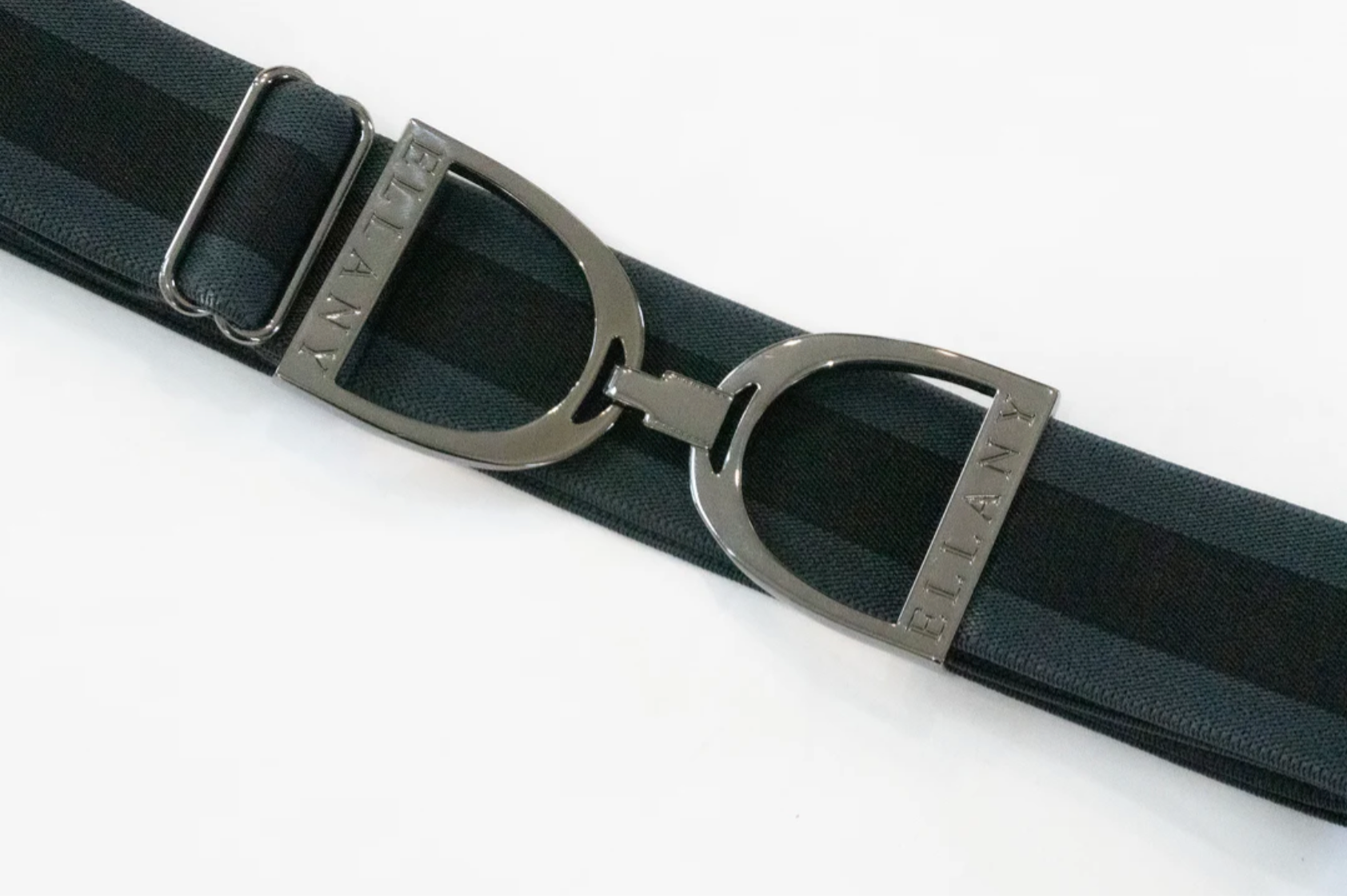 Huston x Ellany CHARCOAL STRIPES - 1.5" GUNMETAL STIRRUP ELASTIC BELT