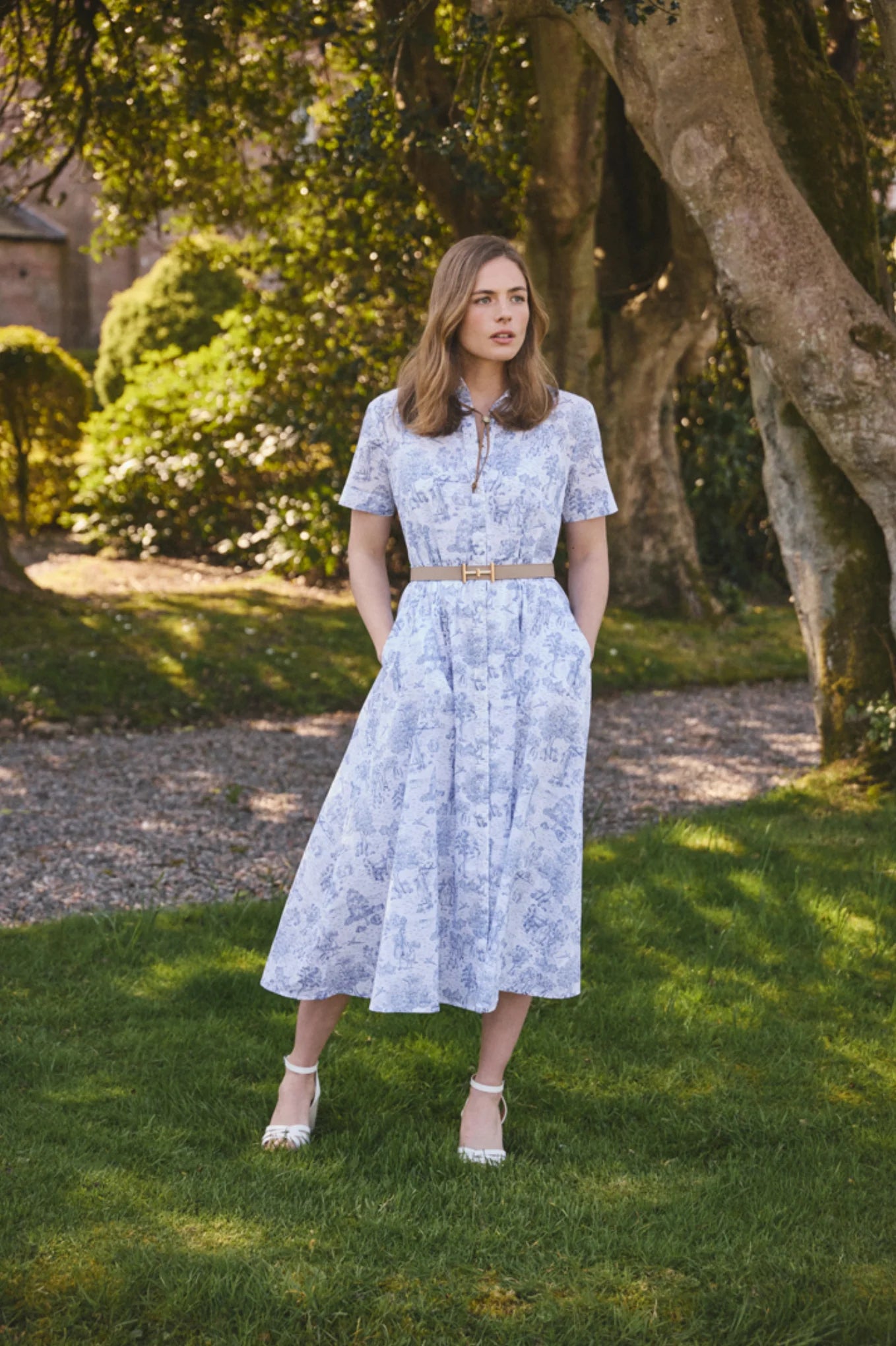 Barbour Westeria Midi Dress - Ink Blue Print