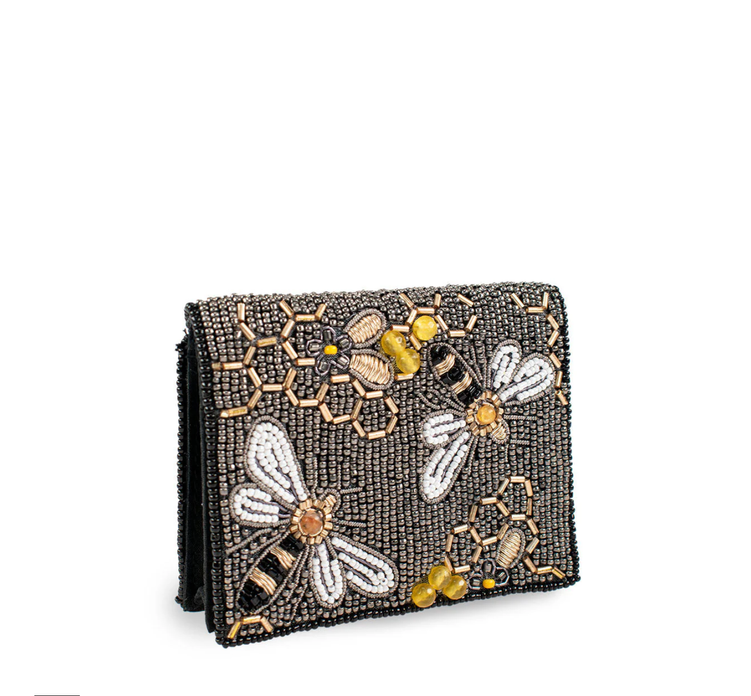 Mary Frances Beaded Wallet Card Holder Bee Awesome