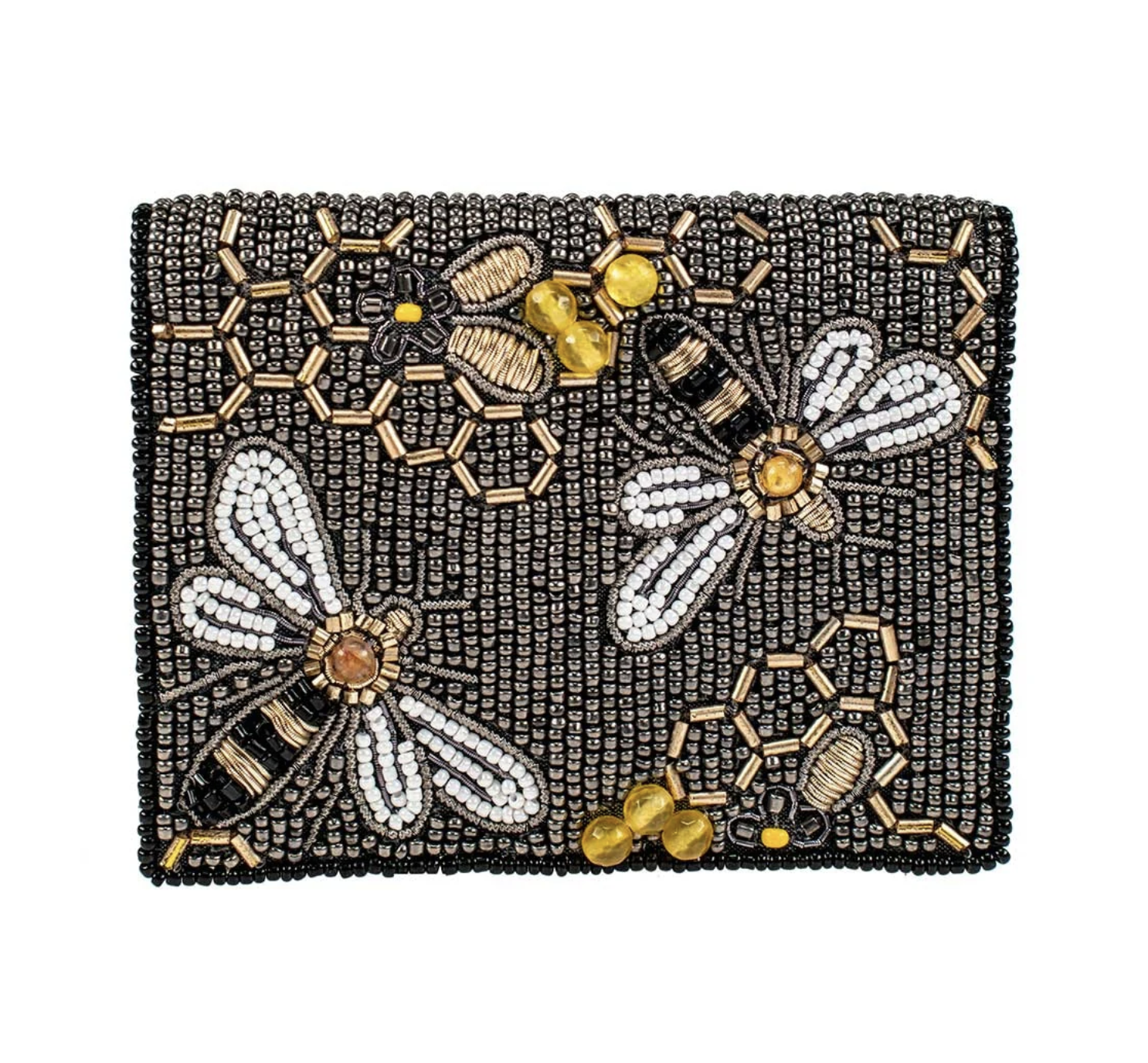 Mary Frances Beaded Wallet Card Holder Bee Awesome