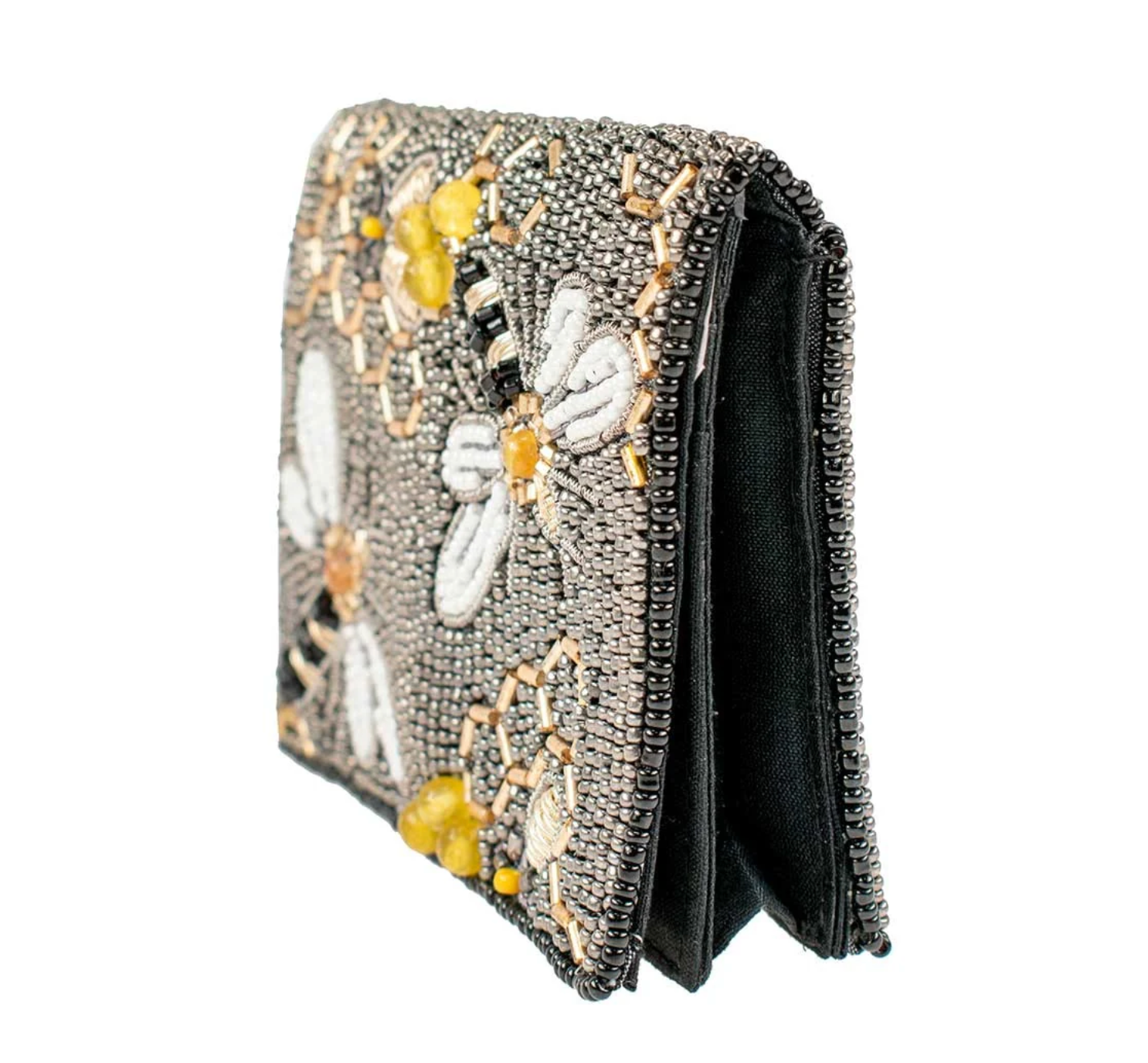 Mary Frances Beaded Wallet Card Holder Bee Awesome