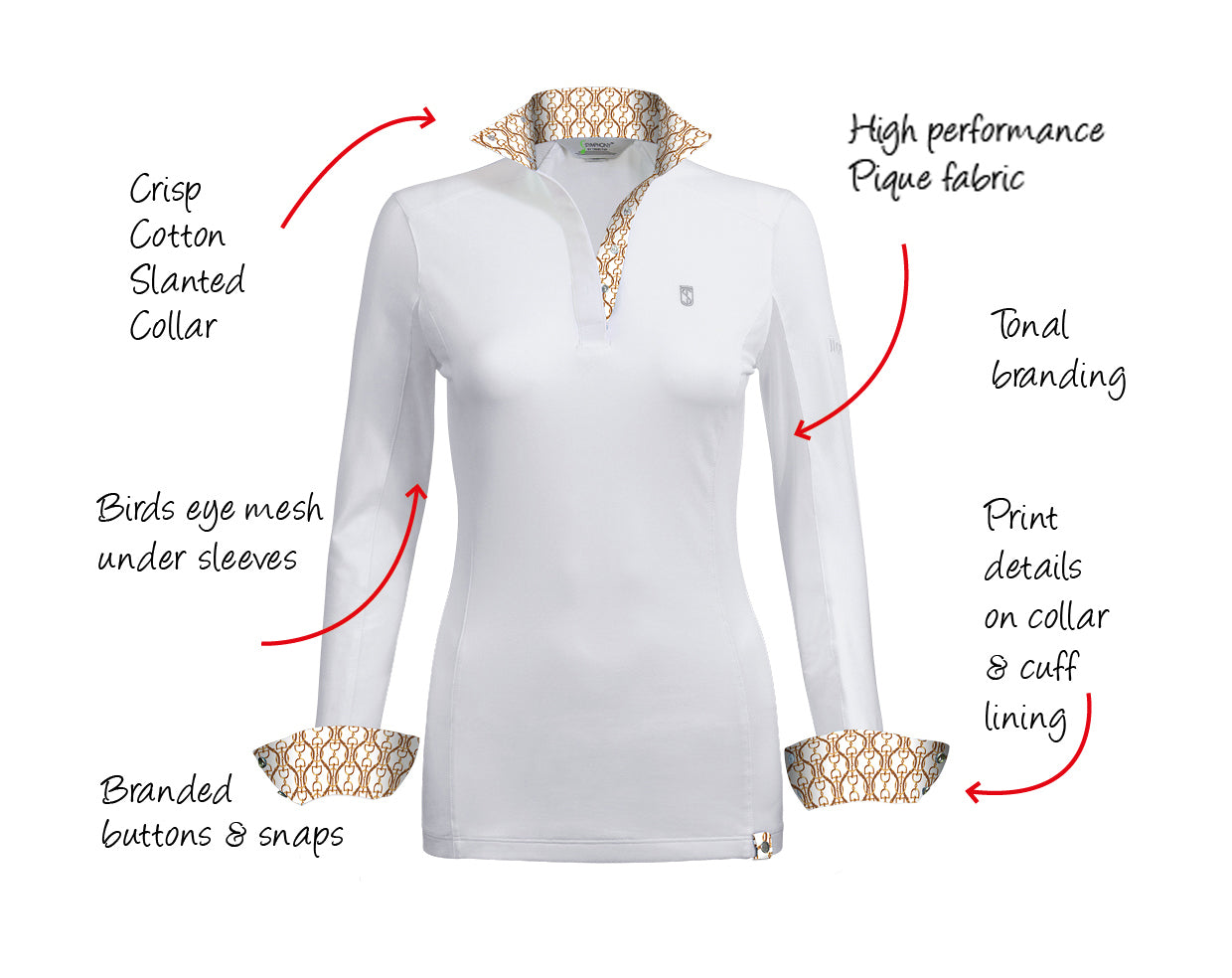 Tredstep Symphony Paris Long Sleeve Competition Shirt Navy