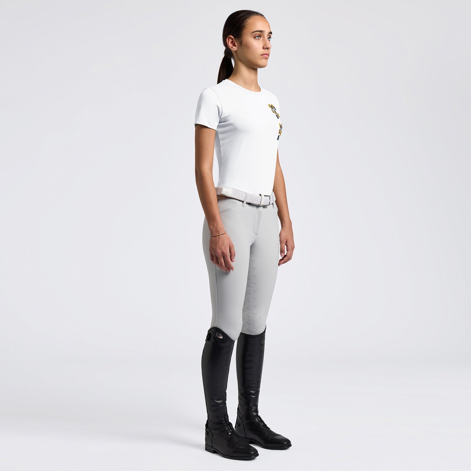 CT Cotton T Shirt w Multicolor Embroidery Logo White 12