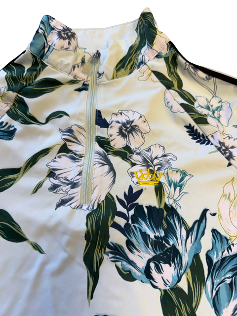 USED Kastel Denmark Women's Long-Sleeve Equestrian Shirt XS - Floral