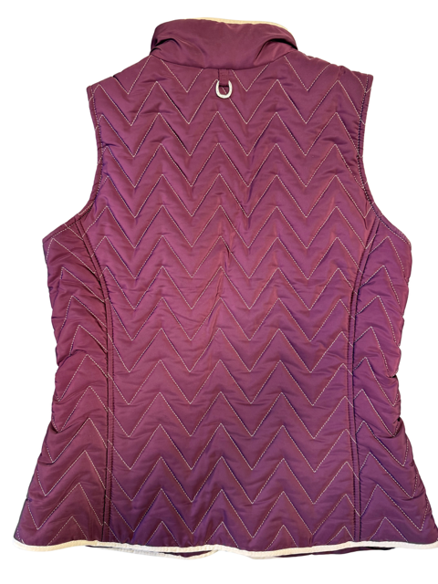 USED Ariat Tek Ashley Western Women's Quilted Vest Small - Burgandy Plu