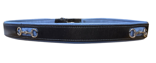USED Noble Outfitters Leather Women's Equestrian Belt - Black & Blue, Style 29502
