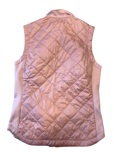 USED Kastel Denmark Women's XS Quilted Vest - rose pink/dusty blush