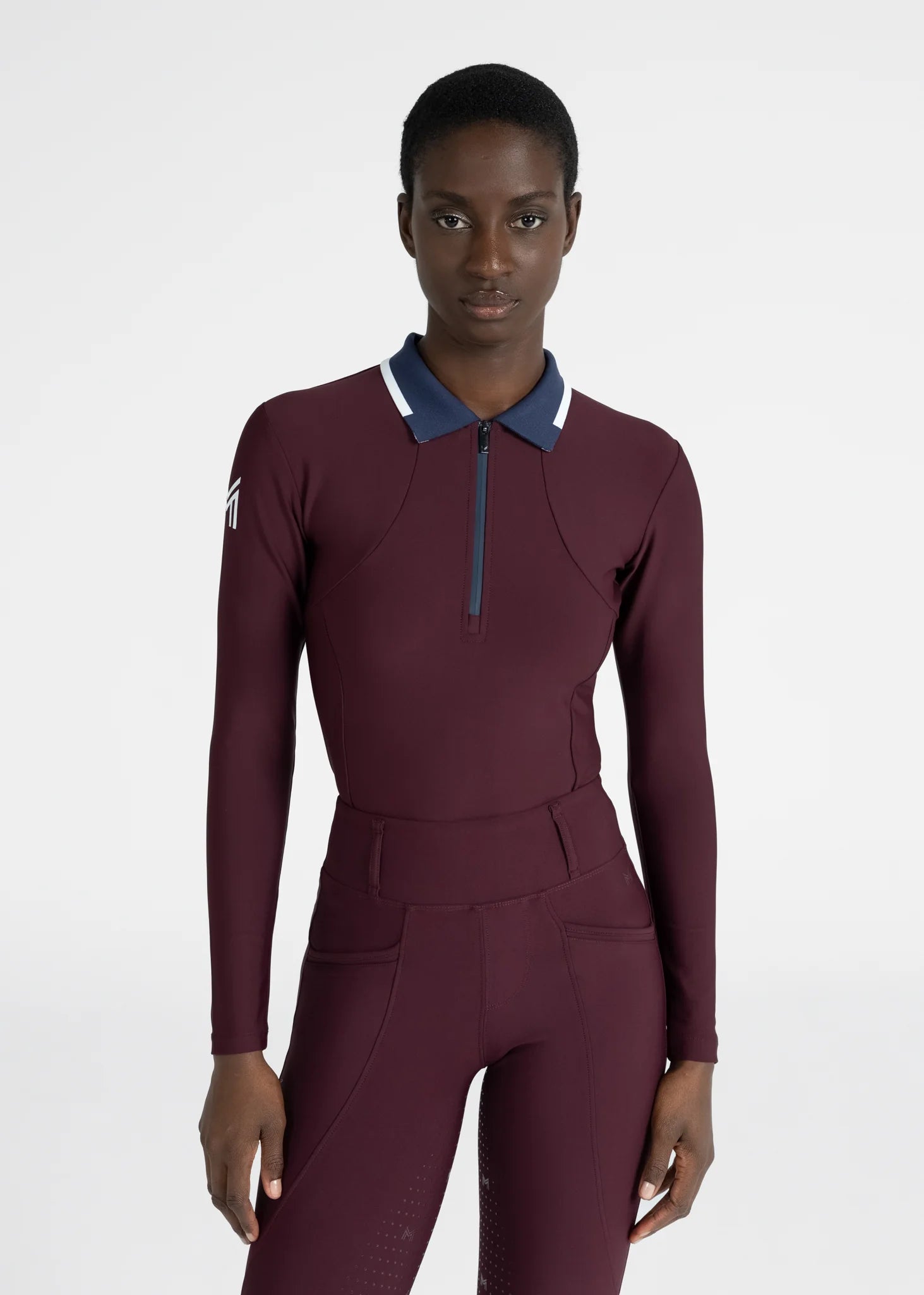 Maximilian Equestrian Concept Long Sleeve Polo Shirt Burgundy