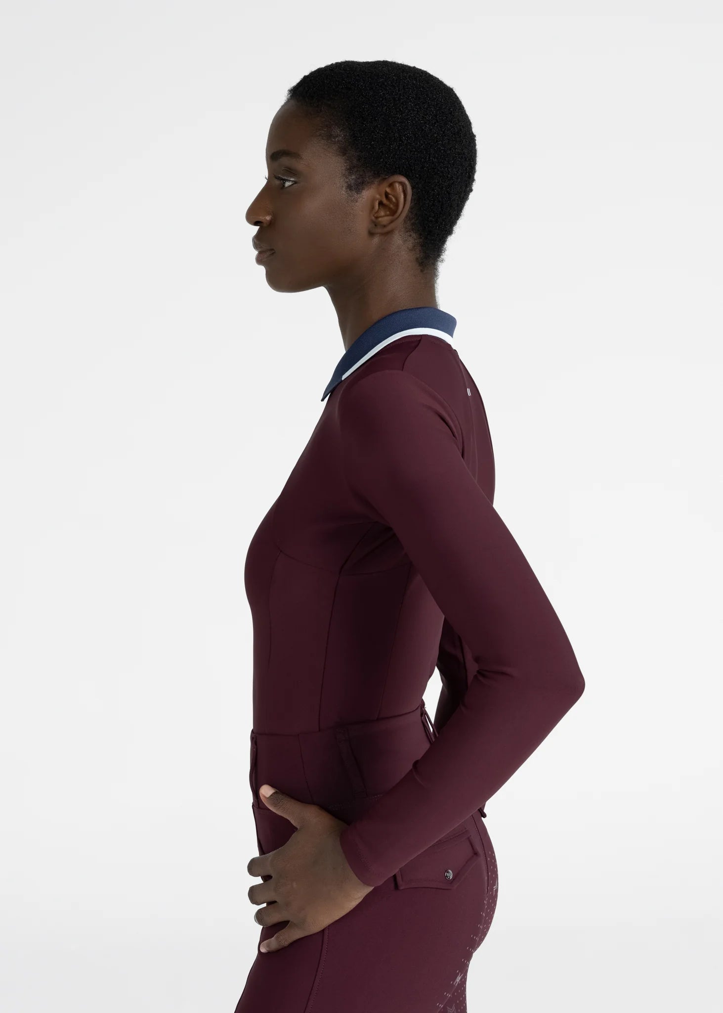 Maximilian Equestrian Concept Long Sleeve Polo Shirt Burgundy