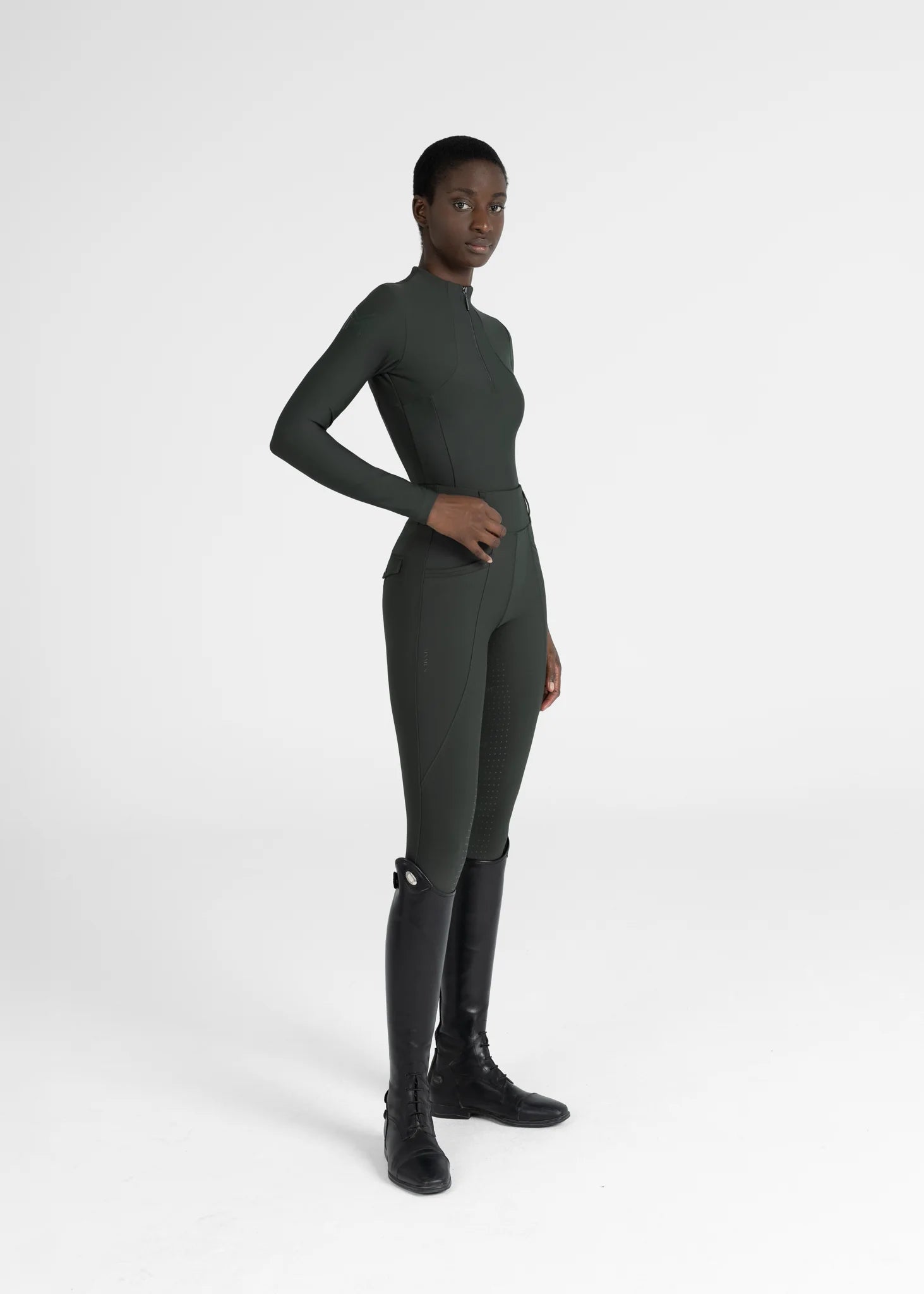 Maximilian Equestrian Long Sleeve Base Layer - Hunter Green