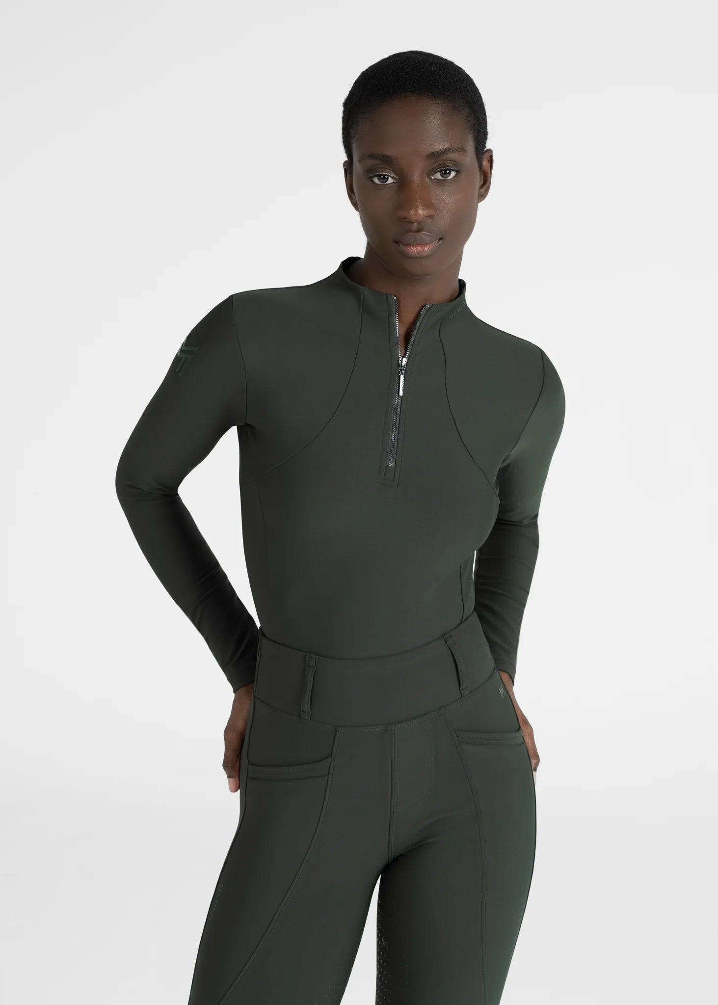 Maximilian Equestrian Long Sleeve Base Layer - Hunter Green