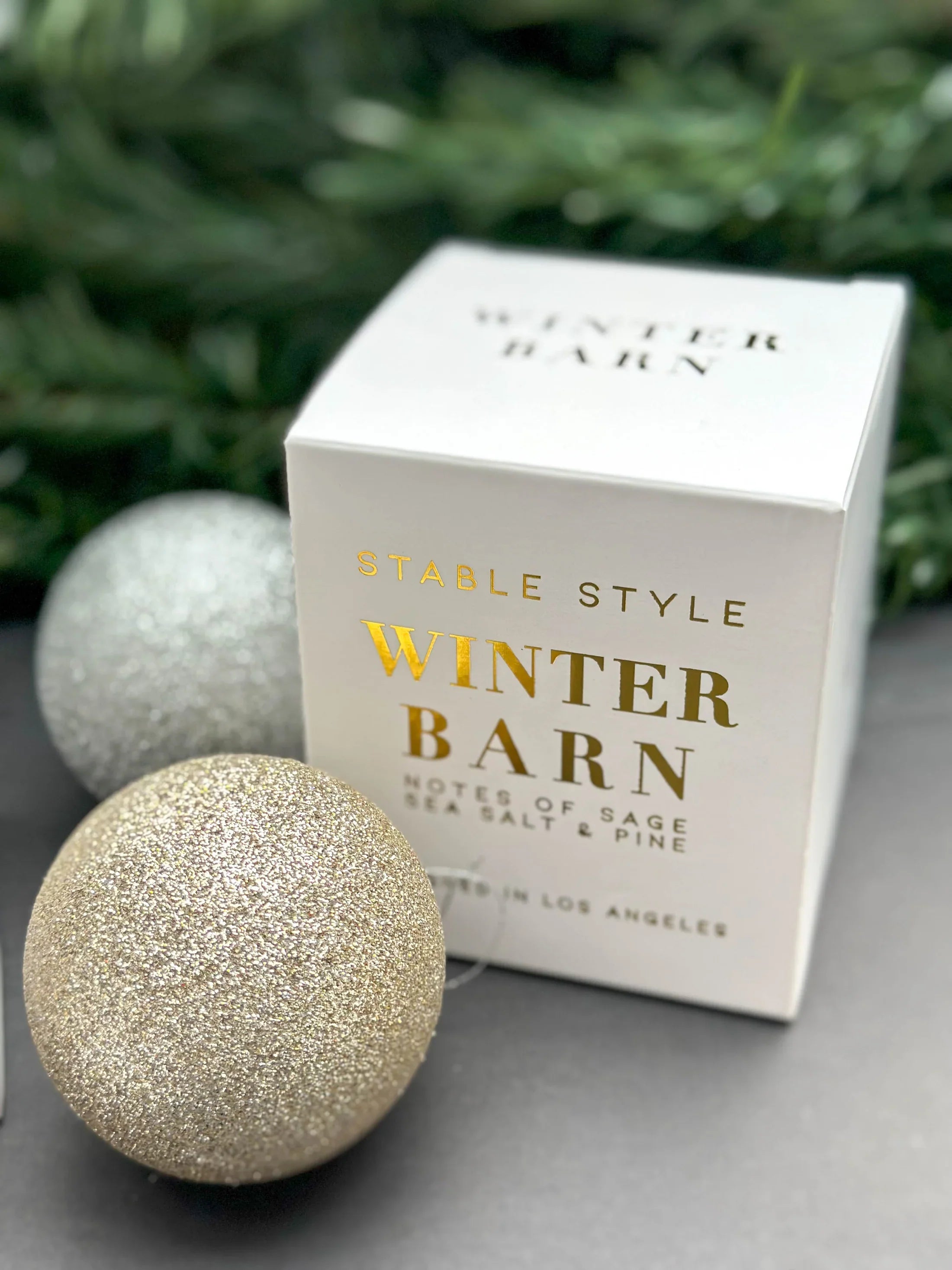 Stable Style Winter Barn Gold Candle