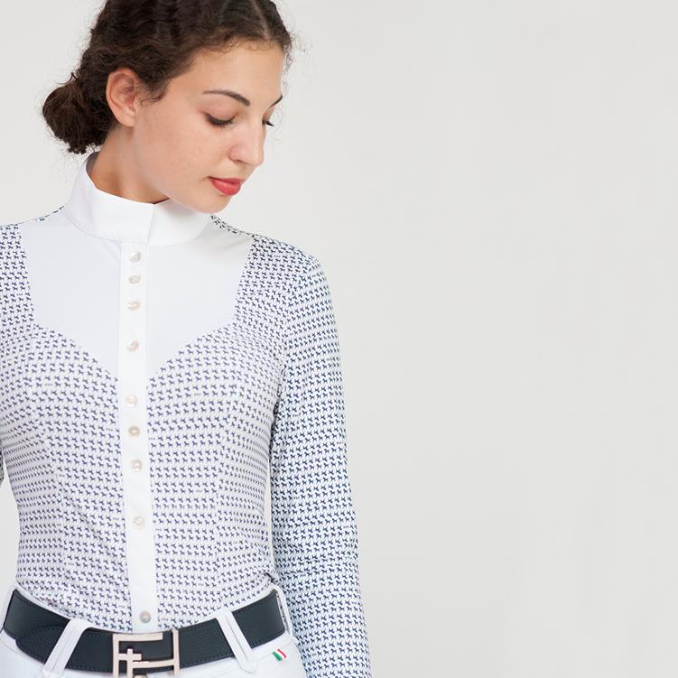 For Horses Griselda Show Shirt Navy Horses