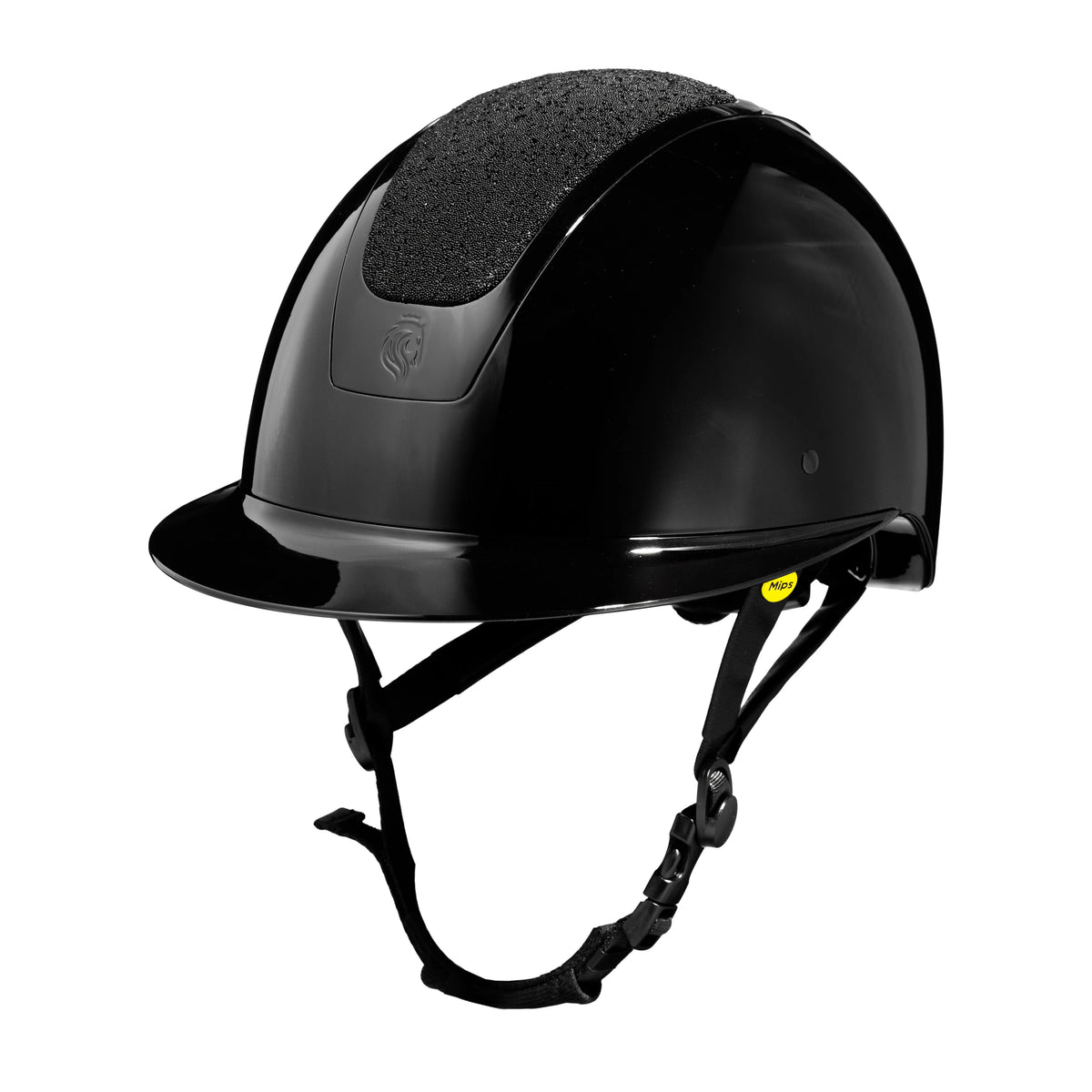 Equinavia Crown MIPS Riding Helmet Black/Black Glossy Diamond Crystal