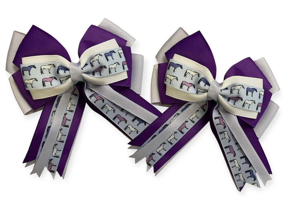 Kathryn Lily Equestrian Show Bows - Lilac Slipper Pony