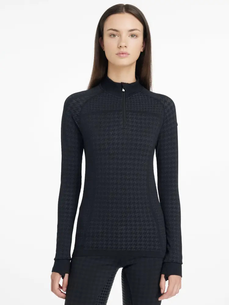 LeMieux Aspen Houndstooth 1/4 Zip Top