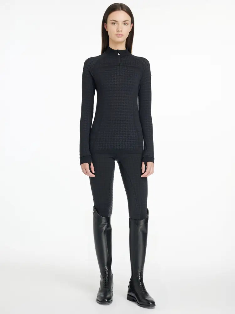 LeMieux Aspen Houndstooth 1/4 Zip Top