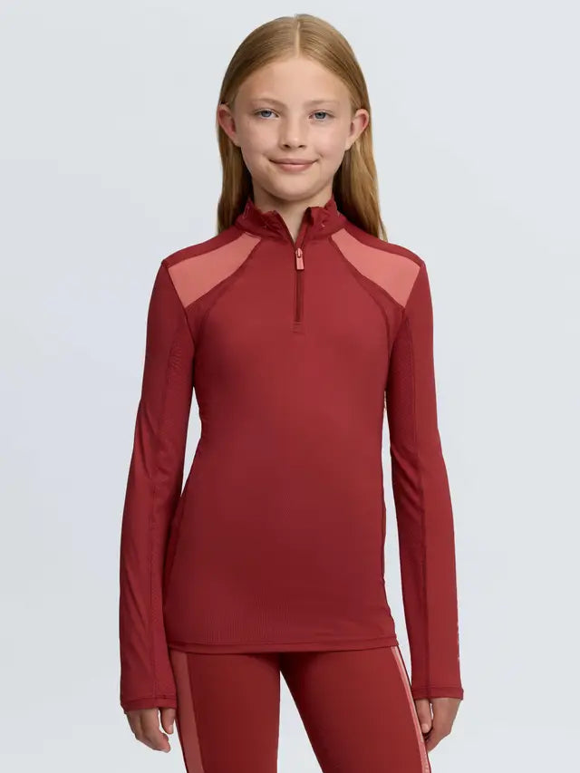 LeMieux Young Rider Mia Mesh Base Layer - Russet