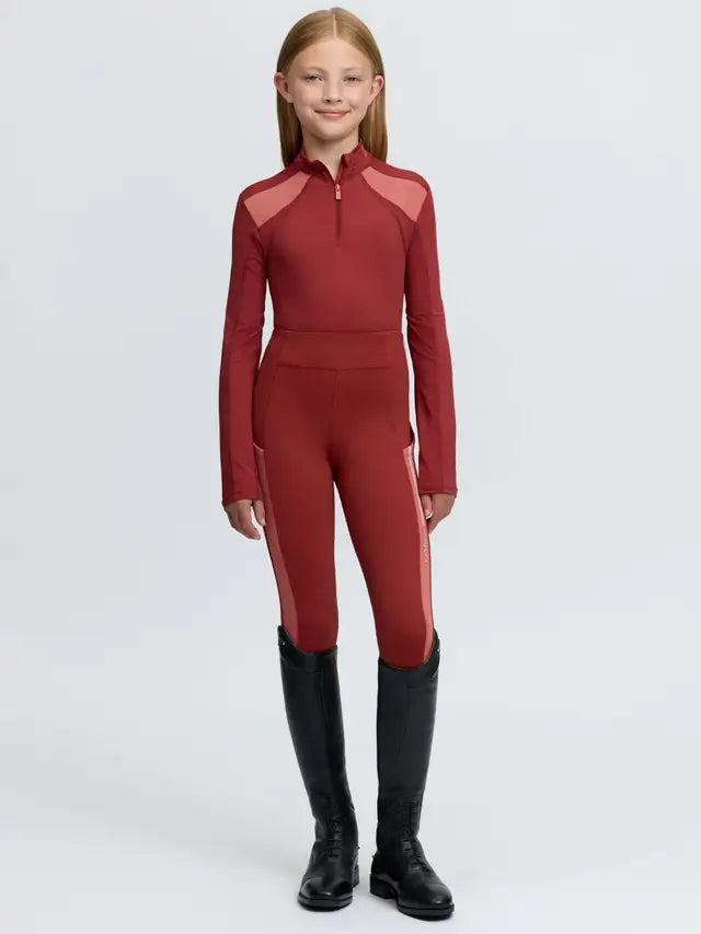 LeMieux Young Rider Mia Mesh Base Layer - Russet