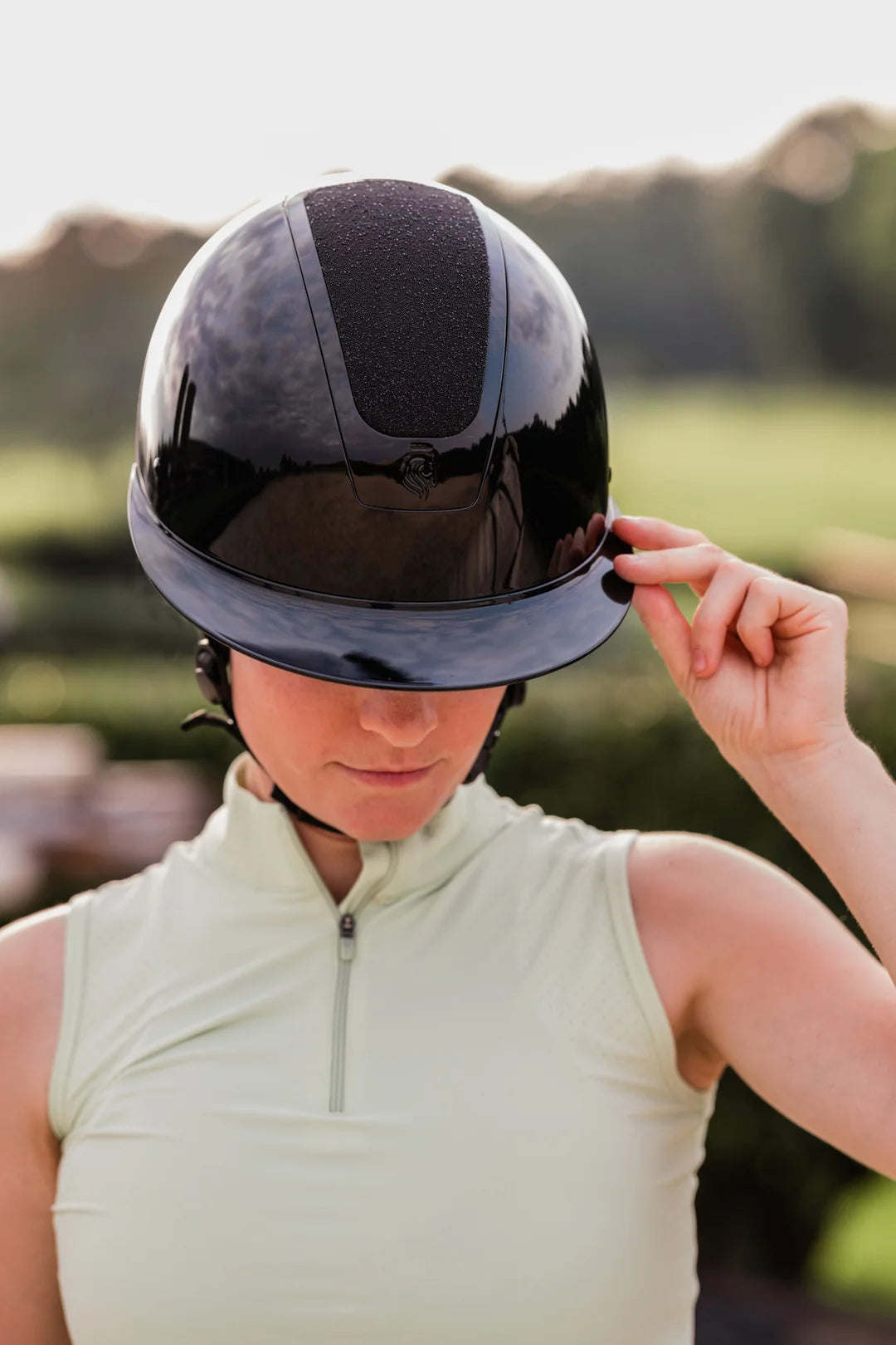 Equinavia Crown MIPS Riding Helmet Black/Black Glossy Diamond Crystal