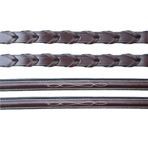 Black Oak Fancy Laced Reins 5/8"