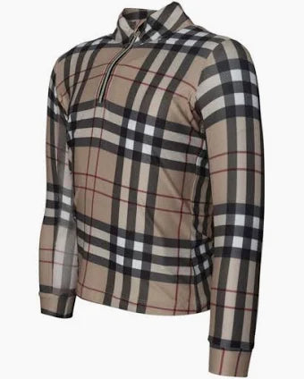 Dapplebay Holidy Plaid Kid's 1/4 Zip Riding Top