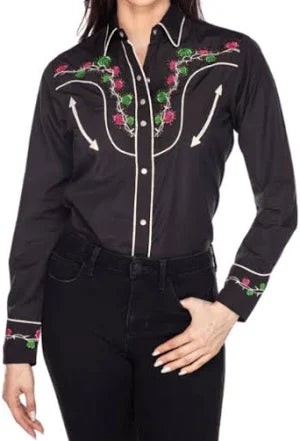 American West Womens Embroidery Shirt M