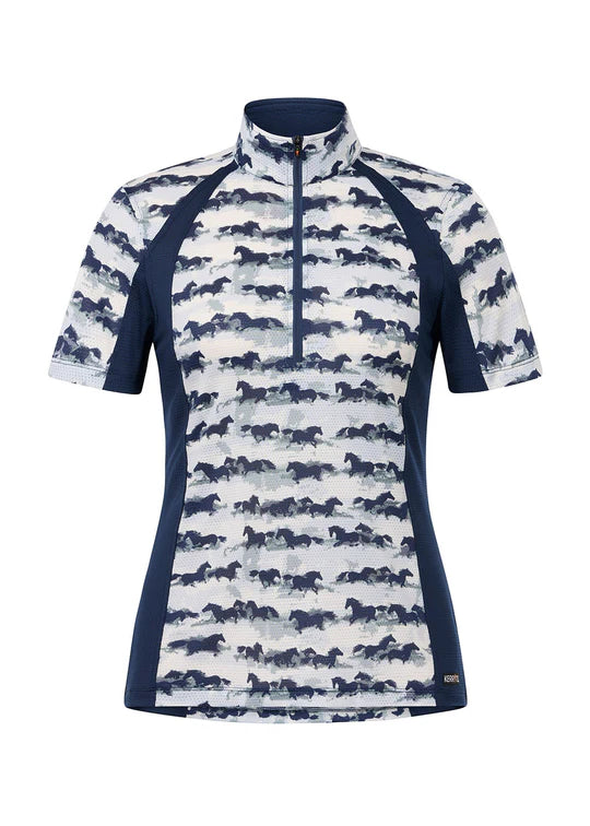 Kerrits Equibreeze Ice Fil Short Sleeve Shirt - Berry Brushstroke/Regal