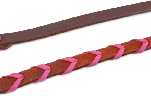 Velociti Roper Rein 5/8" - Dark Oil/Pink