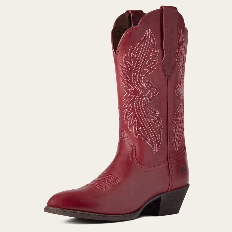 Ariat Womens Heritage R Toe StretchFit Western Boot Rosy Red