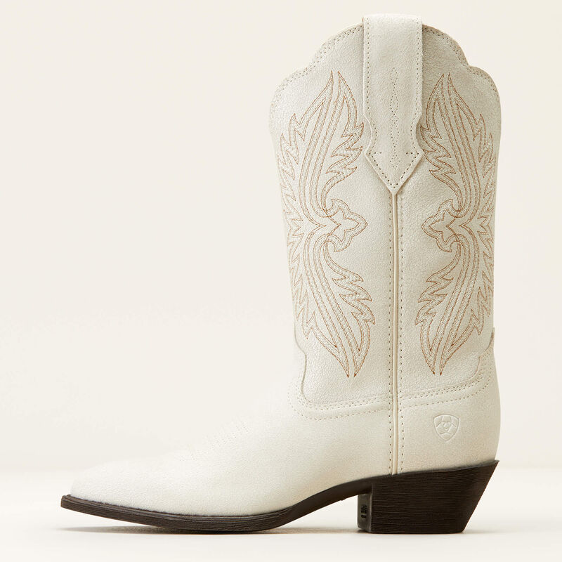 Ariat Womens Heritage R Toe StretchFit Western Boot Distressed Ivory