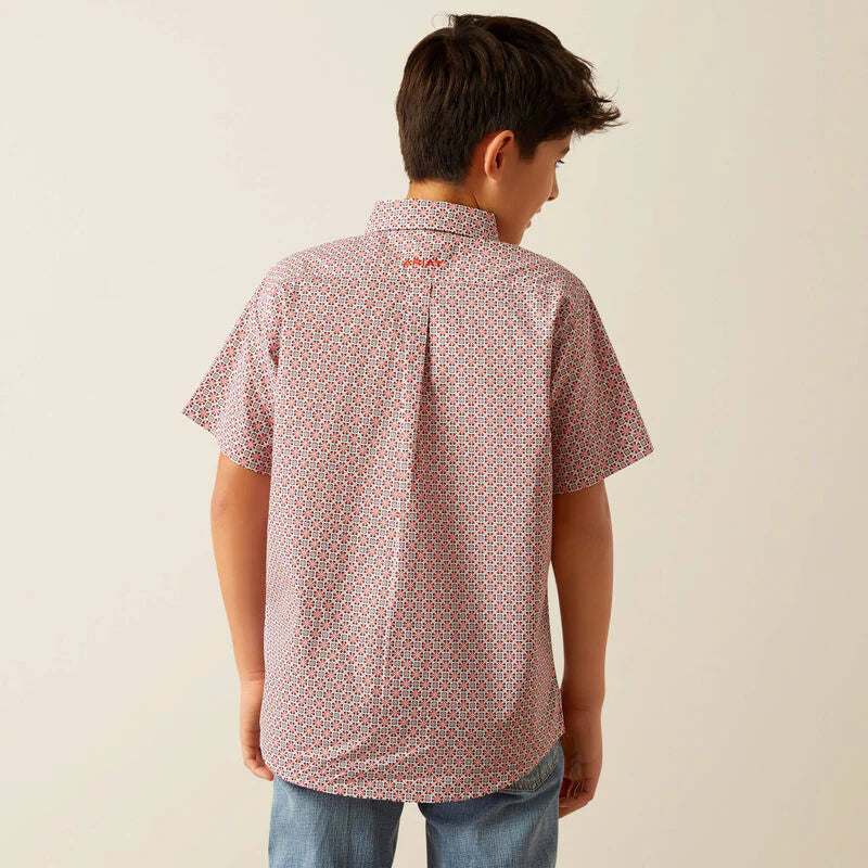 Ariat Boys Welch Short Sleeve Shirt Red M