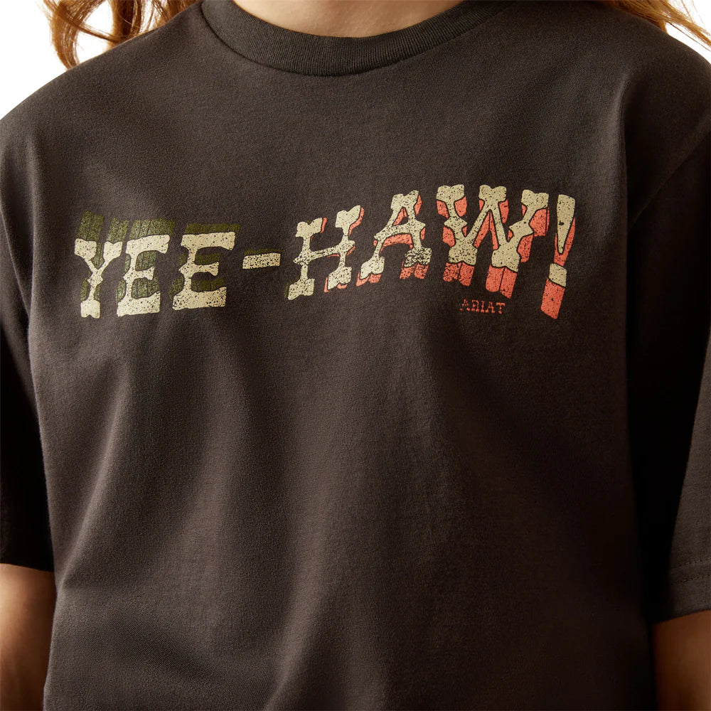 Ariat Girls Yee Haw Twist Short Sleeve T Shirt