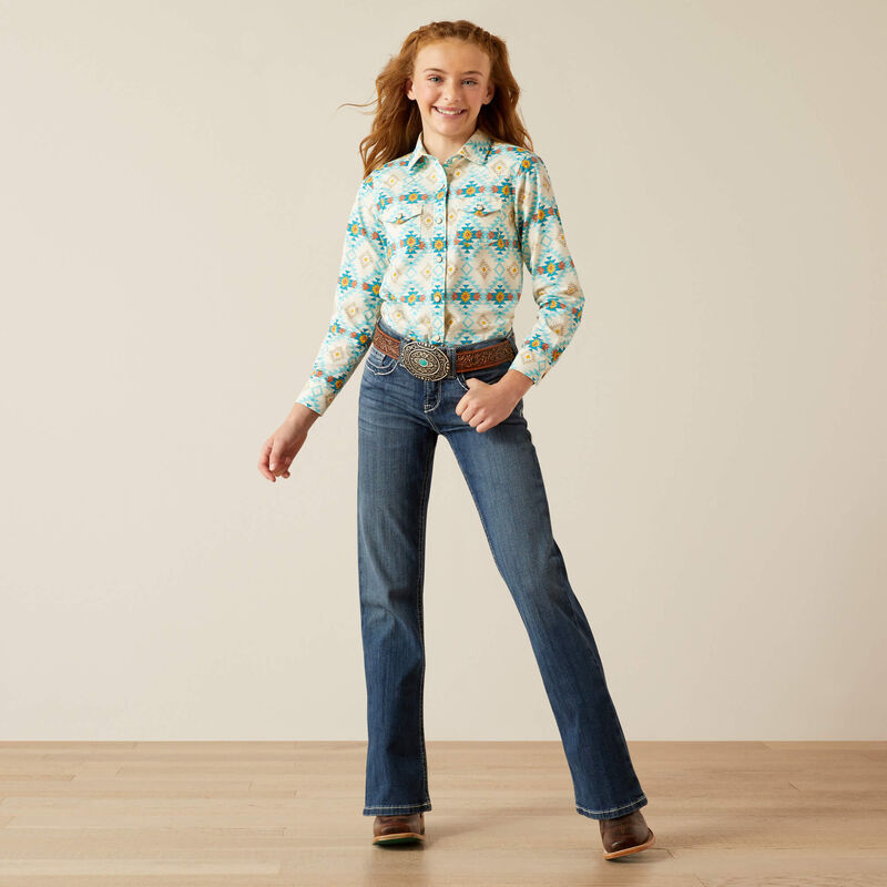 Ariat Girls Remy Snap Shirt Cayo Print S