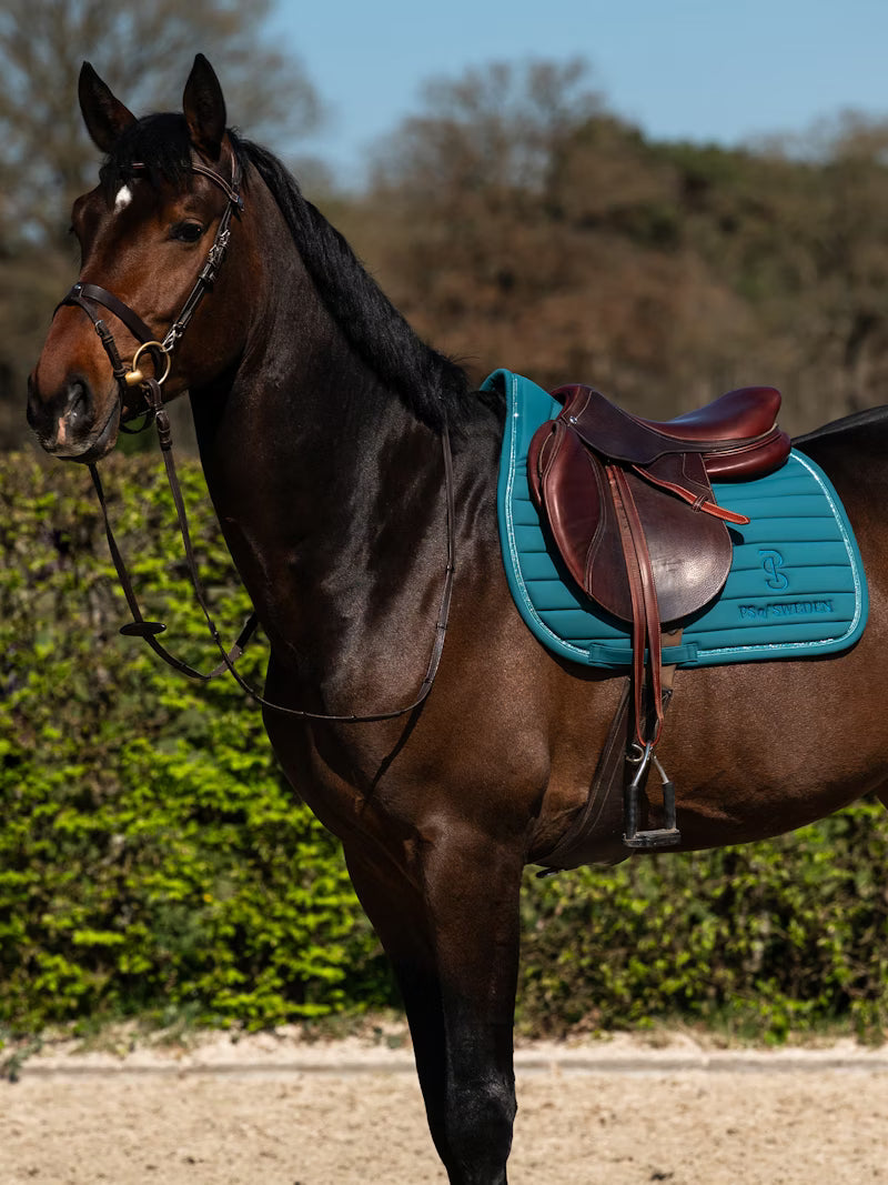 PS of Sweden Stripe Jump Saddle Pad - Jade Noir