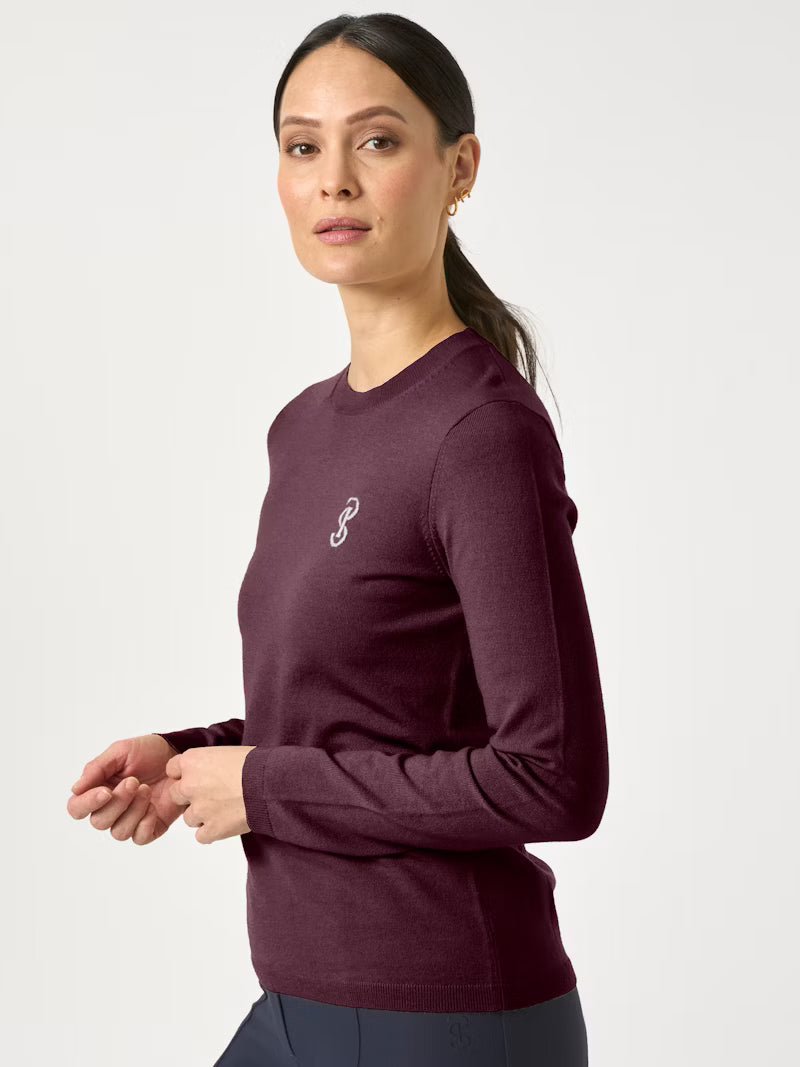 PS of Sweden Logo Knit Sweater Plum