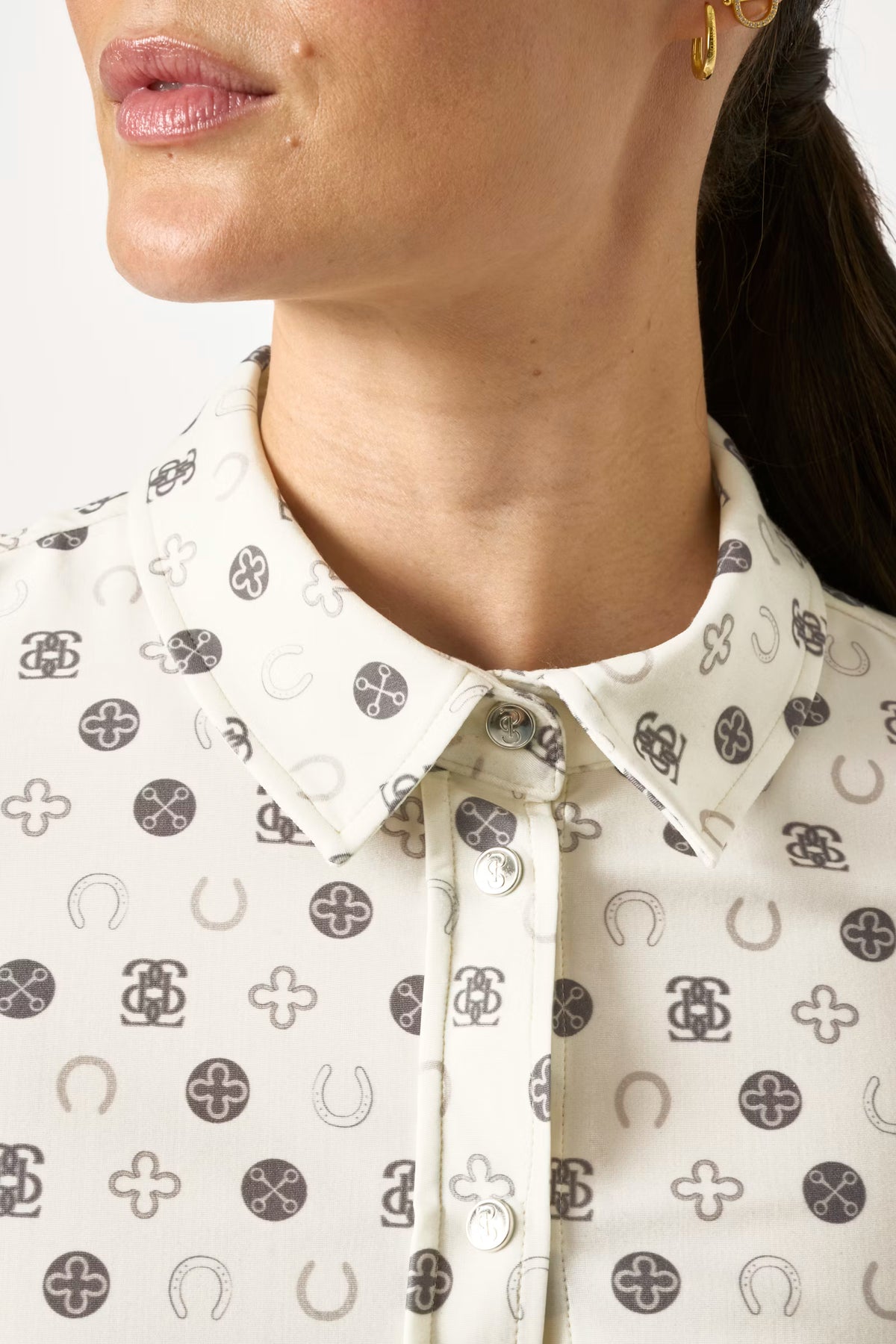 PS Of Sweden Valerie Printed LS Shirt - Off White