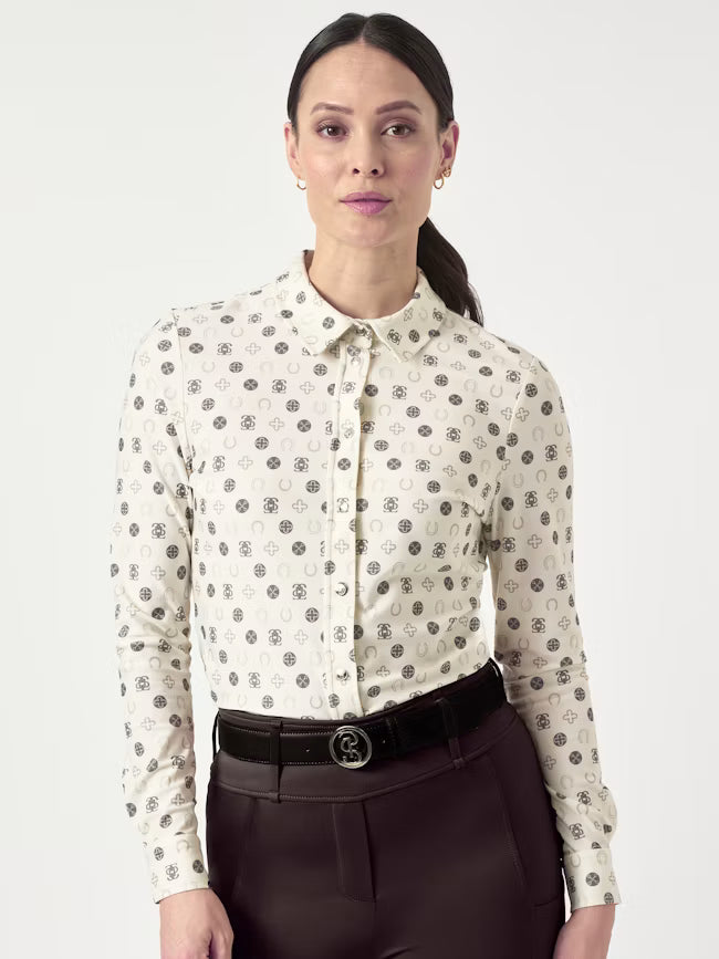 PS Of Sweden Valerie Printed LS Shirt - Off White