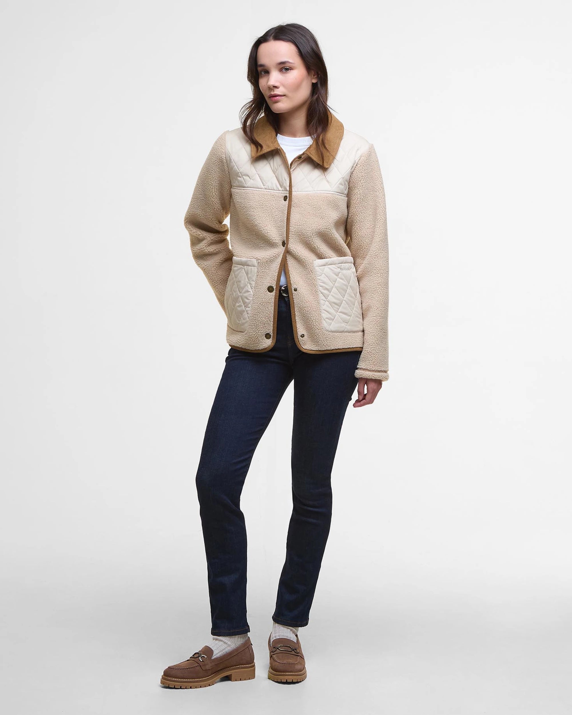 Barbour Laurel Fleece Jacket Natural/Blanc