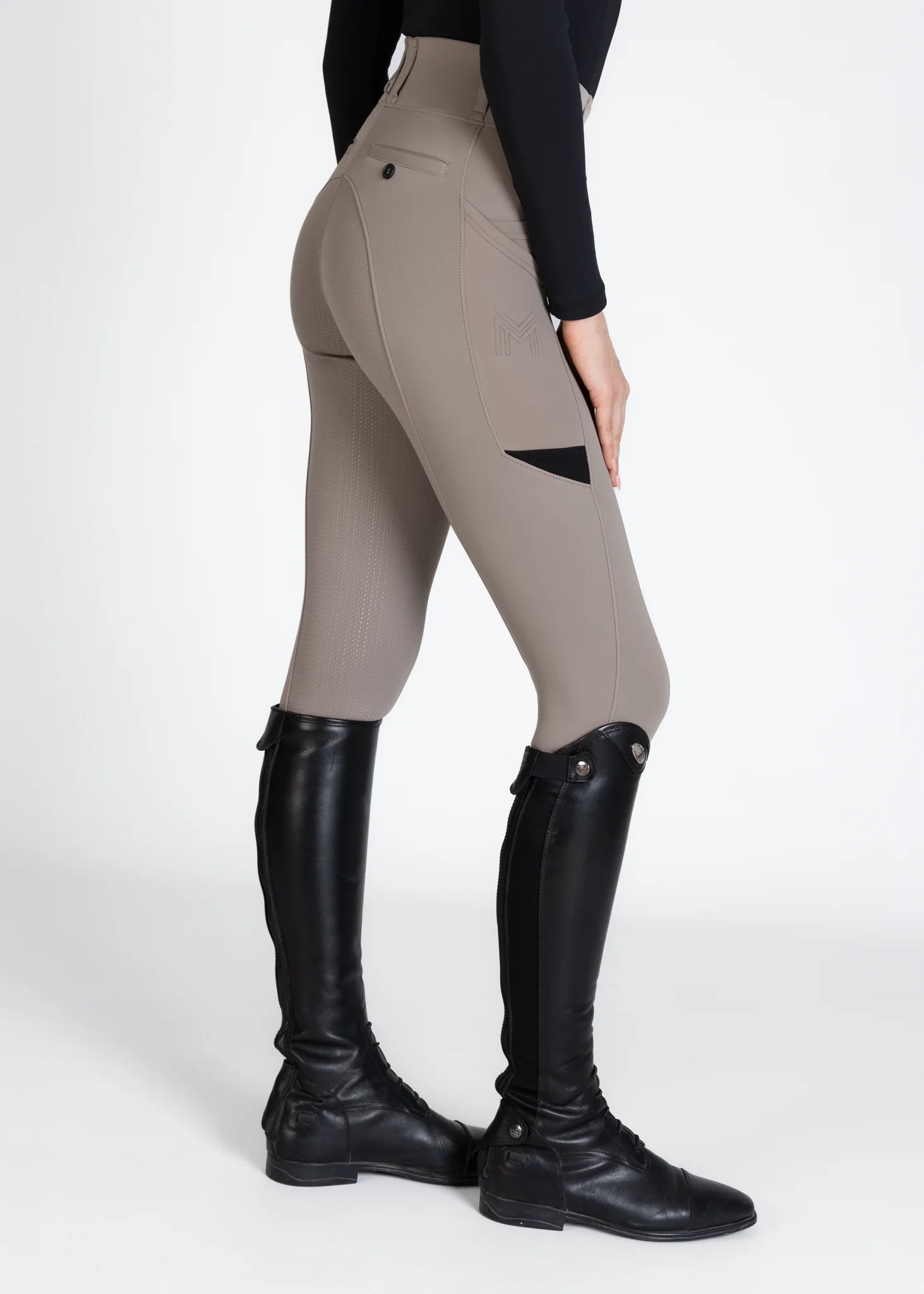 Maximilian Equestrian Tech Riding Leggings - Taupe