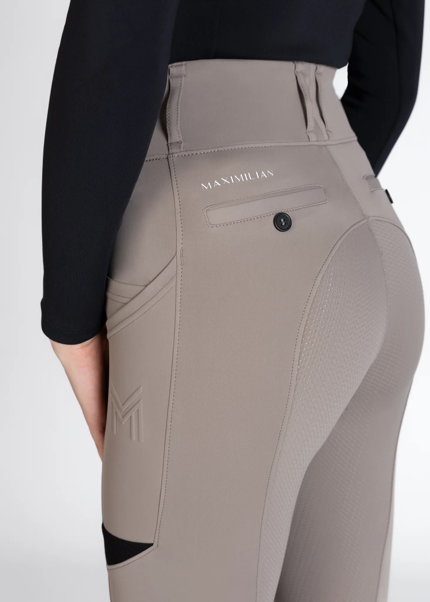 Maximilian Equestrian Tech Riding Leggings - Taupe