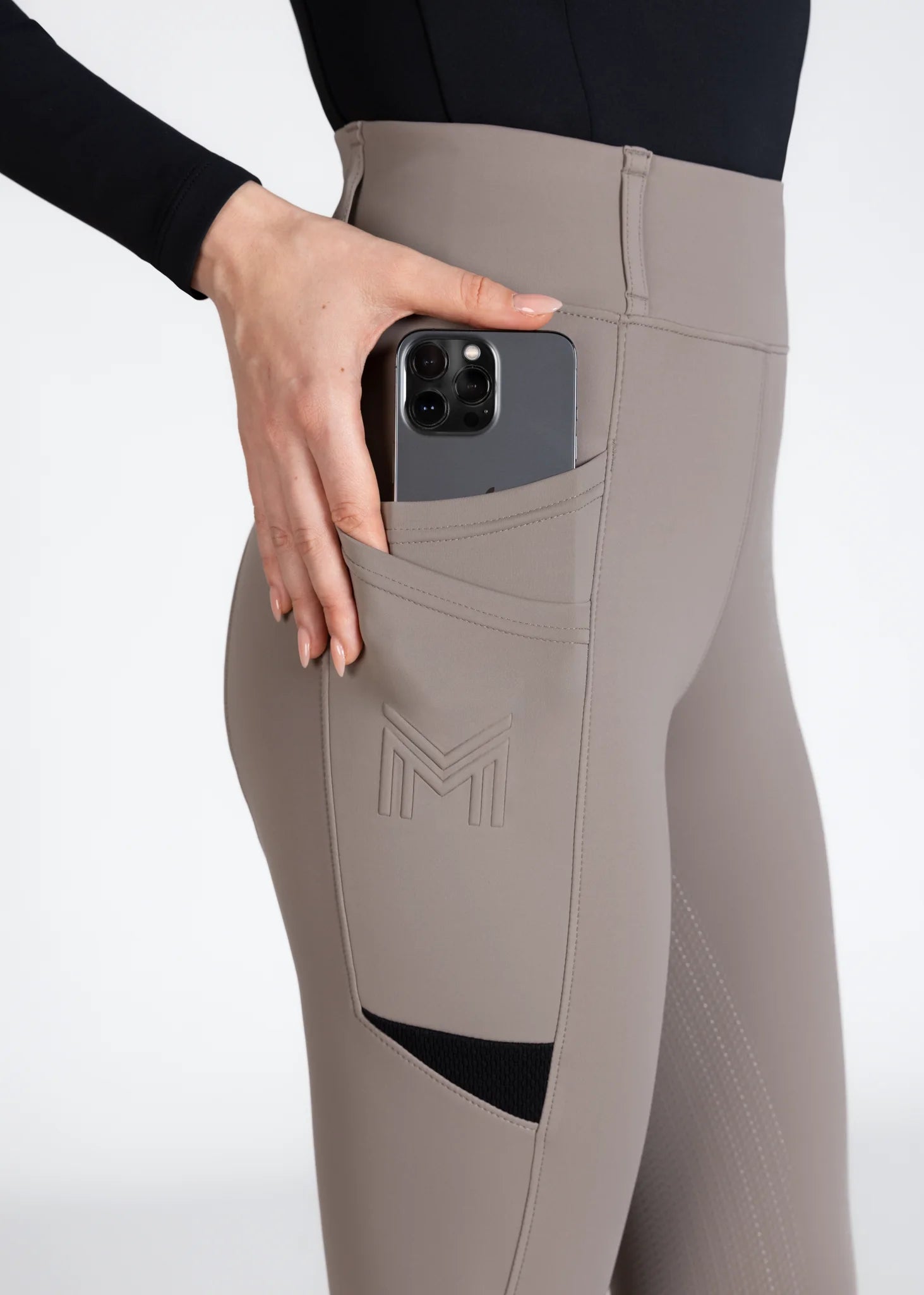 Maximilian Equestrian Tech Riding Leggings - Taupe