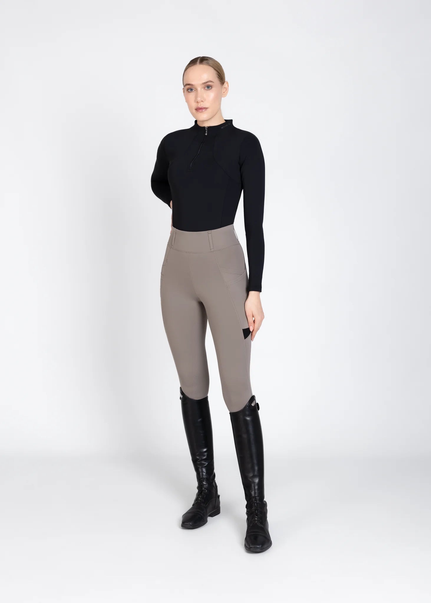 Maximilian Equestrian Tech Riding Leggings - Taupe