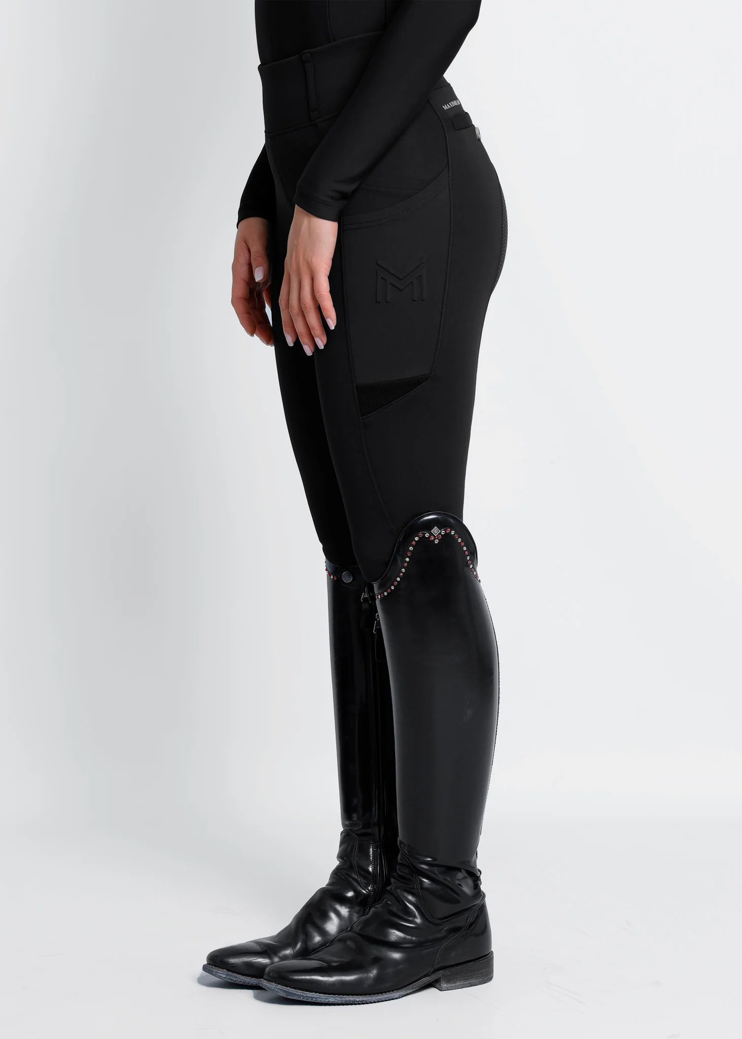 Maximilian Equestrian Tech Riding Leggings - Black