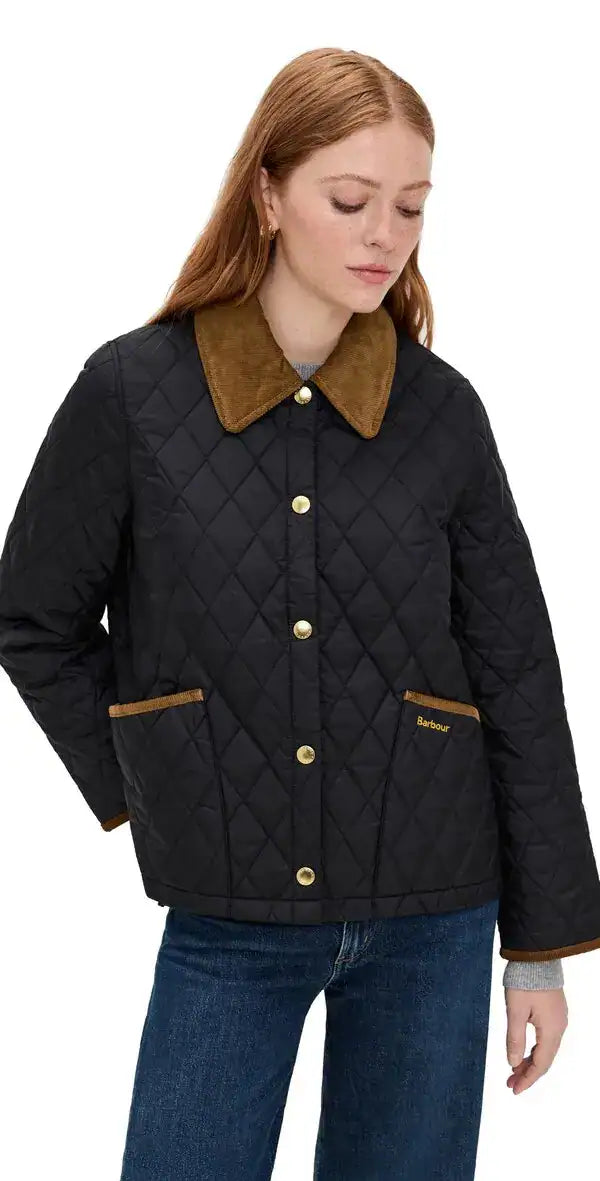 Barbour Icons Cropped Liddesdale Quilted Jacket - black/classic