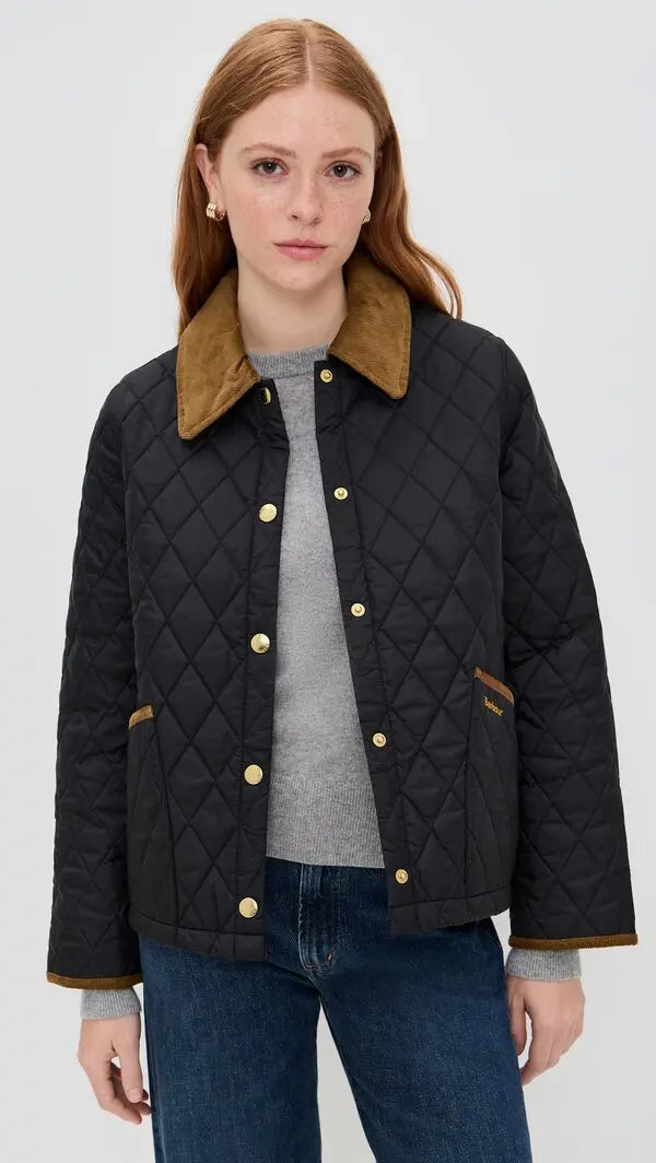 Barbour Icons Cropped Liddesdale Quilted Jacket - black/classic