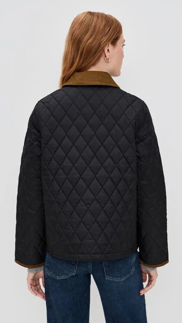 Barbour Icons Cropped Liddesdale Quilted Jacket - black/classic